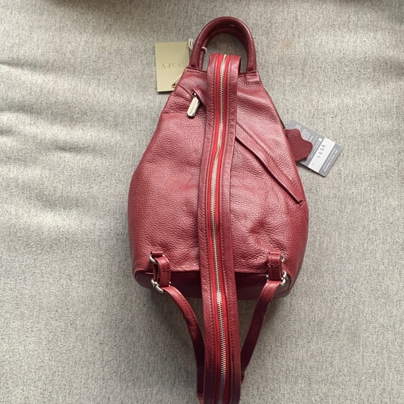 Valentina Leather Handbag Burgundy Sling Tote Bag NWT! Made in Italy purse 👛 - Picture 7 of 11